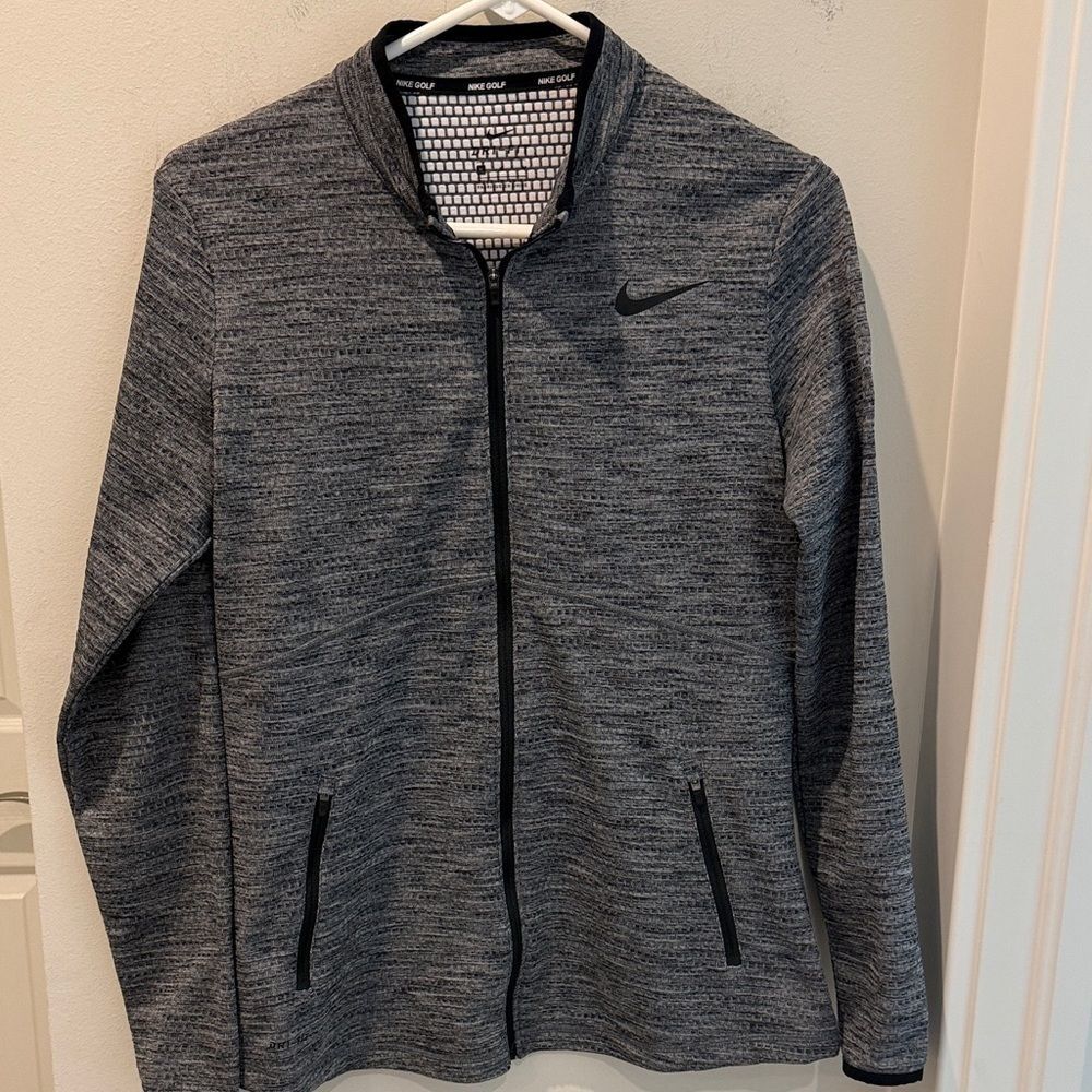 Nike golf Dri-Fit Black and Gray Zip-Up Jacket size medium